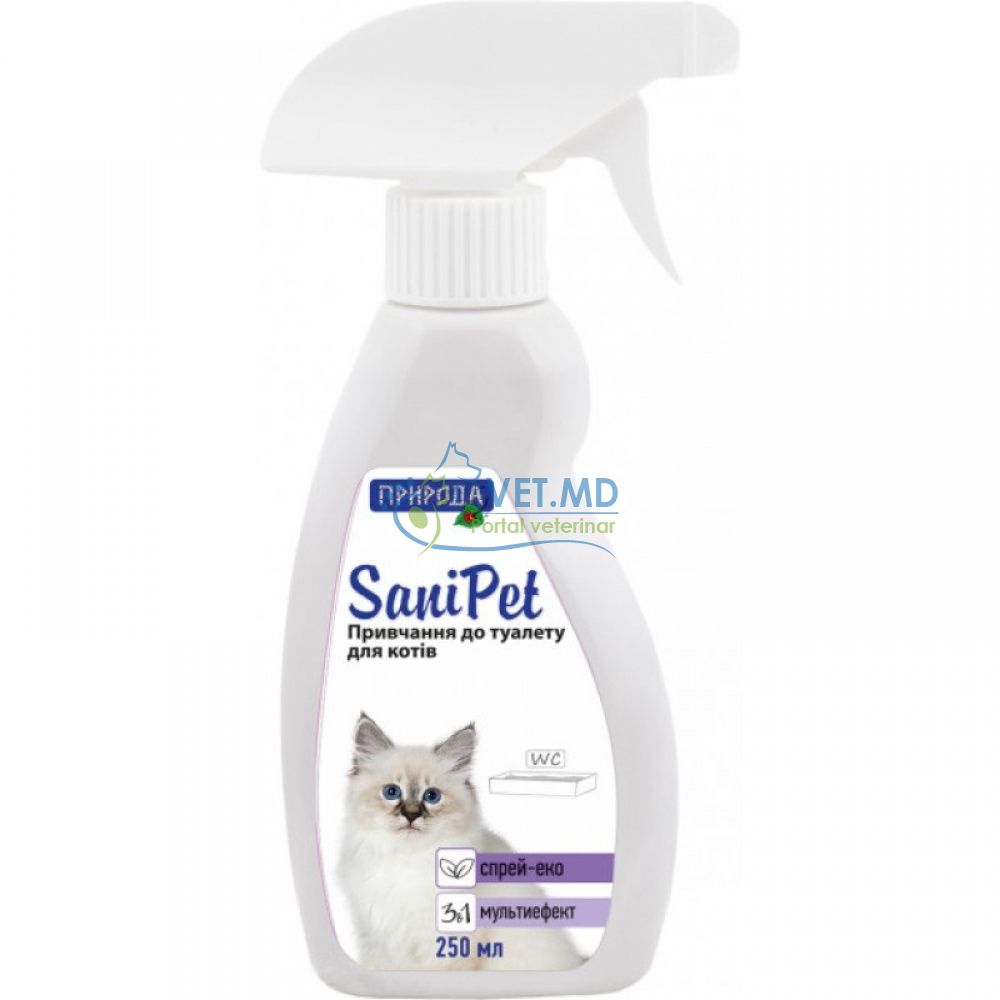 Sanipet spray pentru antrenament la WC pentru pisici 250ml