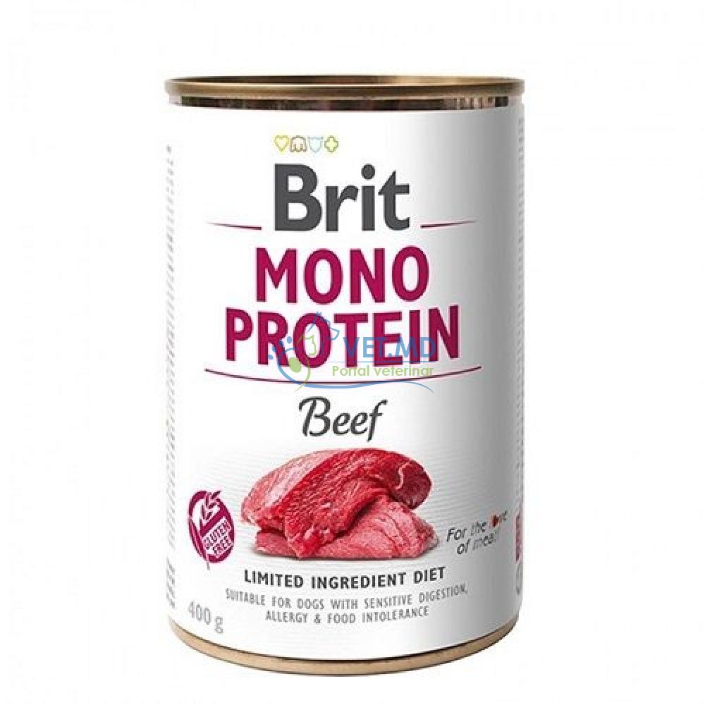 BRIT MONO PROTEIN ВЛАЖНЫЙ КОРМ ДЛЯ СОБАК С ГОВЯДИНОЙ 400 Г
