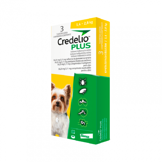 Credelio PLUS 56.25mg 1.4-2.8kg 3tb Galben